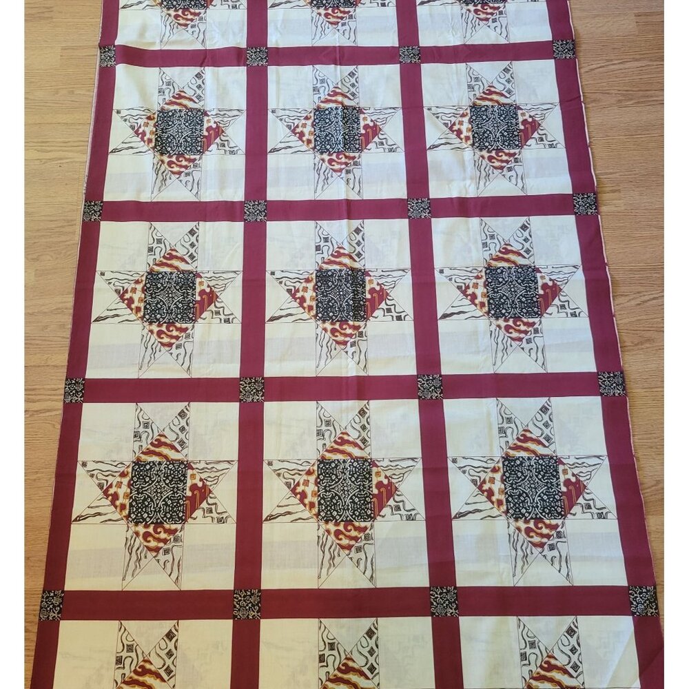 Quilt Block Pattern Quilt Starter Quilt Top Cotton Fabric 3.5 Yards x 44 Inches